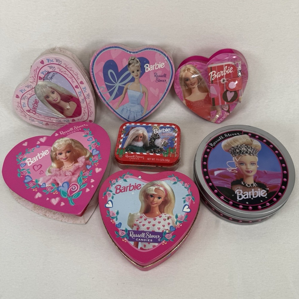 Vintage 1990s Mattel Barbie Russell Stover Candy Tin Stickers Mixed Lot Hearts